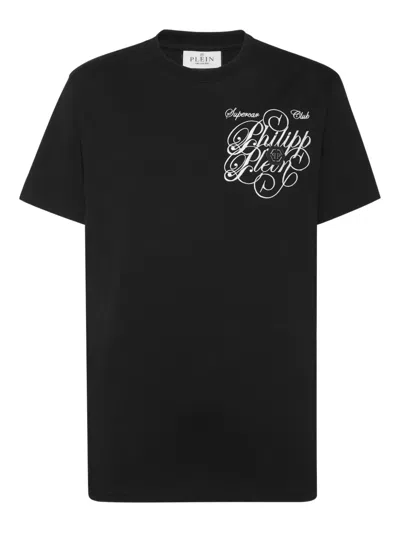 Philipp Plein Plein Coursive Stones T-shirt In Black
