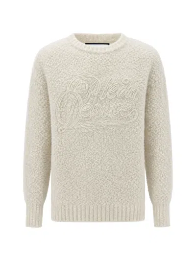 Philipp Plein Plein Deluxe Signature Bouclé Sweater In Neutral