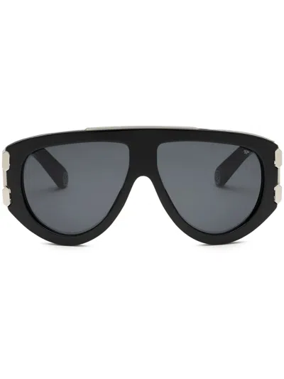 Philipp Plein Plein Eagle Aviator Sunglasses In Black