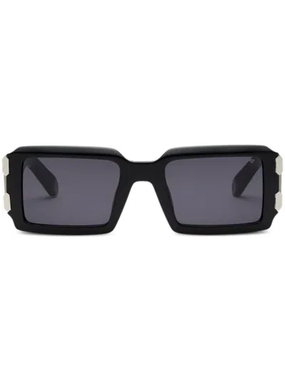 Philipp Plein Plein Eagle Rectangular Sunglasses In Black