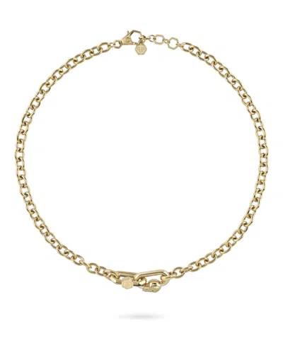 Philipp Plein Plein Edge Cable Chain Necklace In Gold