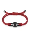 Philipp Plein Plein Edge Cotton Cord Bracelet In Grey
