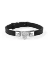 Philipp Plein Plein Enigma Crystal Calf Leather Bracelet In Silver