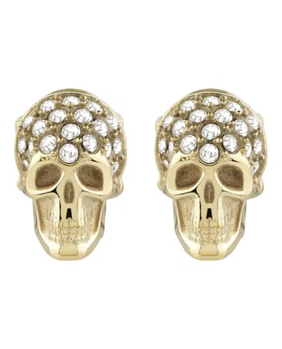 Philipp Plein Plein Enigma Crystal Stud Earrings In Gold
