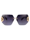 Philipp Plein Plein Hera Sunglasses In Rose Gold Blue