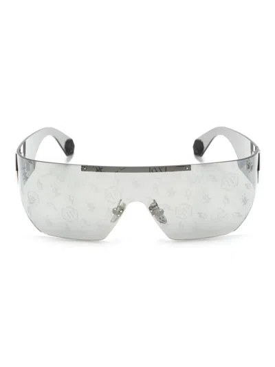 Philipp Plein Plein Hero Logo-plaque Sunglasses In Gray
