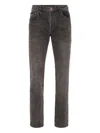 Philipp Plein Denim Trousers Super Straight Cut Basic In Gray