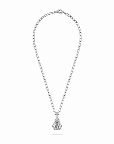 Philipp Plein Plein Icon Chain Necklace Man Necklace Silver Size Onesize Stainless Steel In Metallic