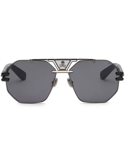 Philipp Plein Plein Icon Oversize-frame Sunglasses In Black