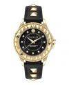 Philipp Plein Plein Lady Rock Leather Watch In Gold