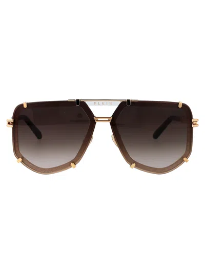 Philipp Plein Plein Legacy Sunglasses In Gold Brown