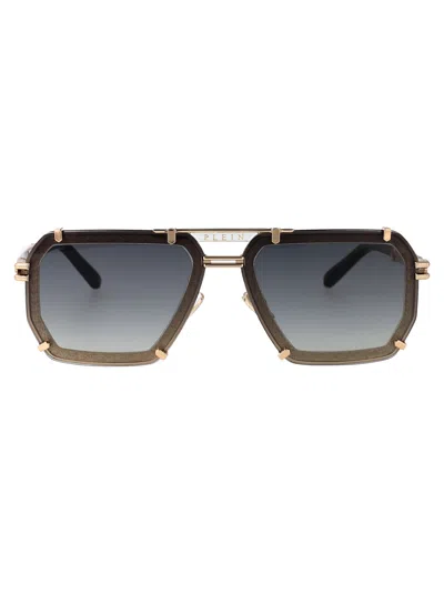 Philipp Plein Plein Legacy Sunglasses In Gold Brown