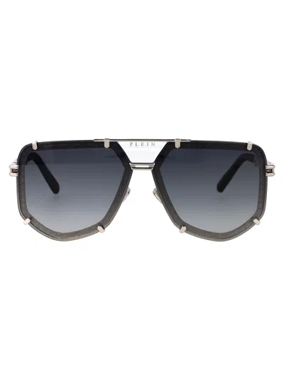 Philipp Plein Plein Legacy Sunglasses In Silver Black