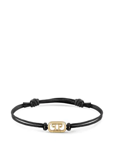 Philipp Plein Plein Lettering Friendship Bracelet In Black