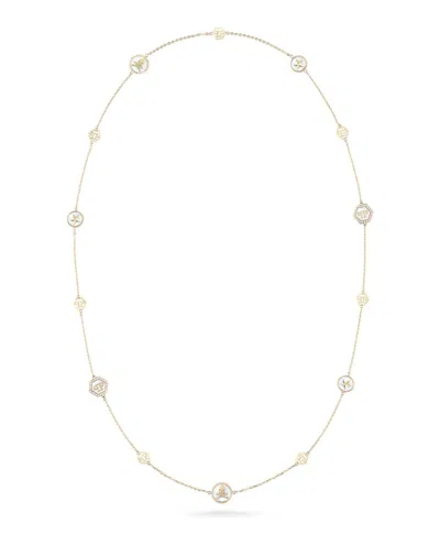 Philipp Plein Plein Mini Logo Crystal Cable Chain Necklace