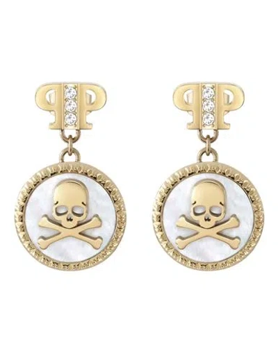 Philipp Plein Plein Mini Logo Crystal Dangle Earrings Woman Earrings Gold Size Onesize Stainless Ste