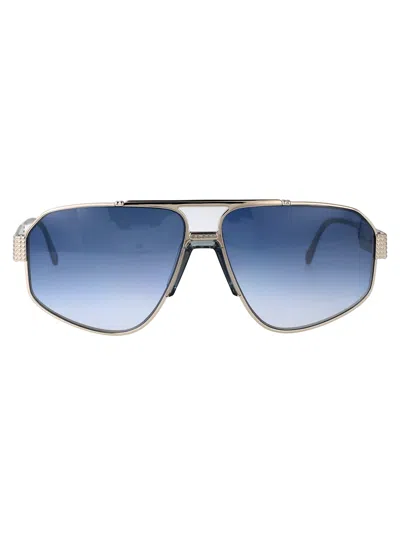 Philipp Plein Plein Rock Superhero Sunglasses In Silver Blue