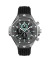 Philipp Plein Plein Chrono Royal Silicone Watch In Black/black