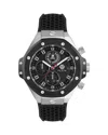 Philipp Plein Plein Chrono Royal Silicone Watch In Black/black