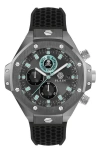 Philipp Plein Plein Chrono Royal Silicone Watch In Ip Gunmetal