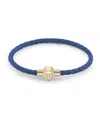 Philipp Plein Plein Tag Calf Leather Bracelet In Blue