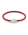 Philipp Plein Plein Tag Calf Leather Bracelet In Red