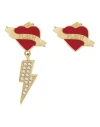 Philipp Plein Plein Valentine Crystal Stud Earrings Woman Earrings Gold Size - Recycled Stainless St In Gold