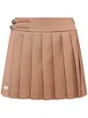 Philipp Plein Plissé Mini Skirt In Brown