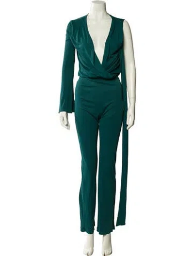 Pre-owned Philipp Plein Plunge Neckline Jumpsuit In Blue