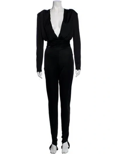 Pre-owned Philipp Plein Plunge Neckline Jumpsuit W/ Tags In Black