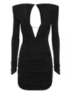 Philipp Plein Plunging V-neck Mini Dress In Black