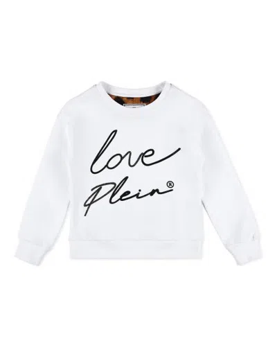 Philipp Plein Kids'  Plush Sweater Girl In White
