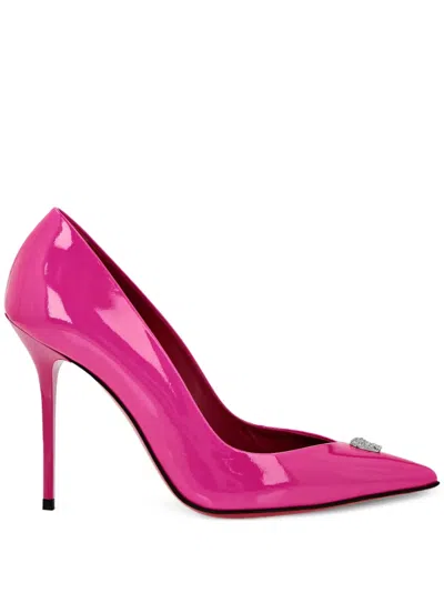 Philipp Plein Pointed-toe Leather Pumps In Pink