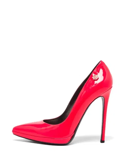 Pre-owned Philipp Plein Pointed Toe Pumps In Red