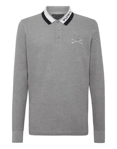 Philipp Plein Polo Shirt Ls In Grey