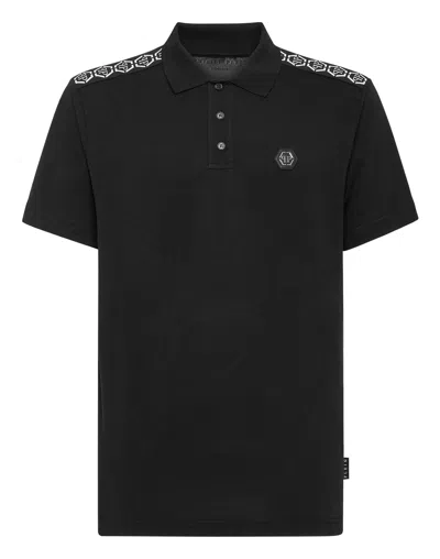 Philipp Plein Polo Shirt Ss All Over Pp In Black