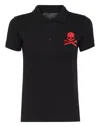 Philipp Plein Skull-patch Polo Shirt In Black