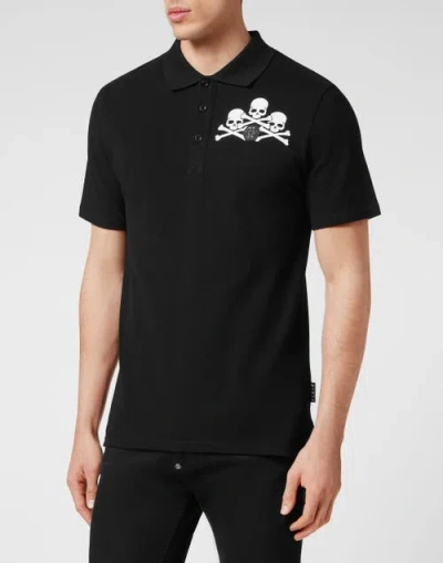 Philipp Plein Polo Shirt Ss Skull Men In Black