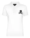 Philipp Plein Skull-patch Polo Shirt In White