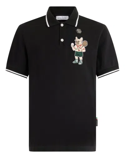 Philipp Plein Polo T-shirt New York Tennis Patch In Black
