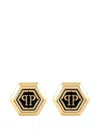 Philipp Plein Hexagon-pp Cufflinks In Gold