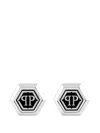 Philipp Plein Pp Hexagon Cufflinks In Metallic