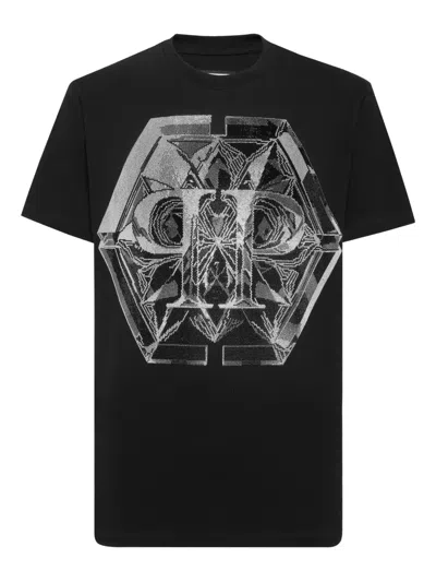 Philipp Plein Pp Hexagon-print T-shirt In Black