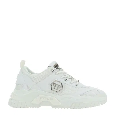 Philipp Plein Predator Logo-plaque Sneakers In White