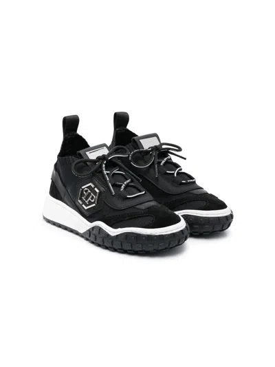 Philipp Plein Kids' Predator Low-top Sneakers In Black