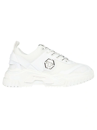 Philipp Plein Predator Sneakers In White/white