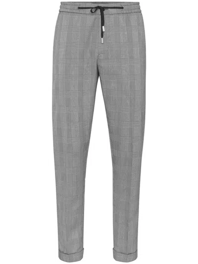 Philipp Plein Prince Of Wales-check Trousers In Schwarz