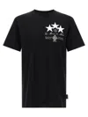 Philipp Plein Crewneck T-shirt With Front Print And Logo Patch In Black