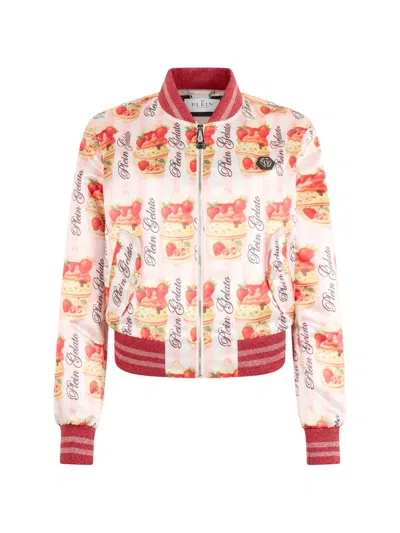 Philipp Plein Print Bomber Jacket In White