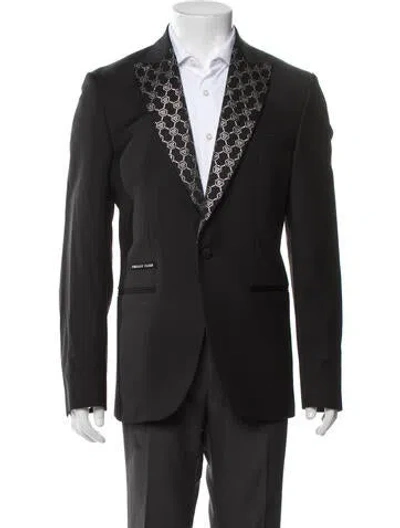 Pre-owned Philipp Plein Printed Blazer In Gray
